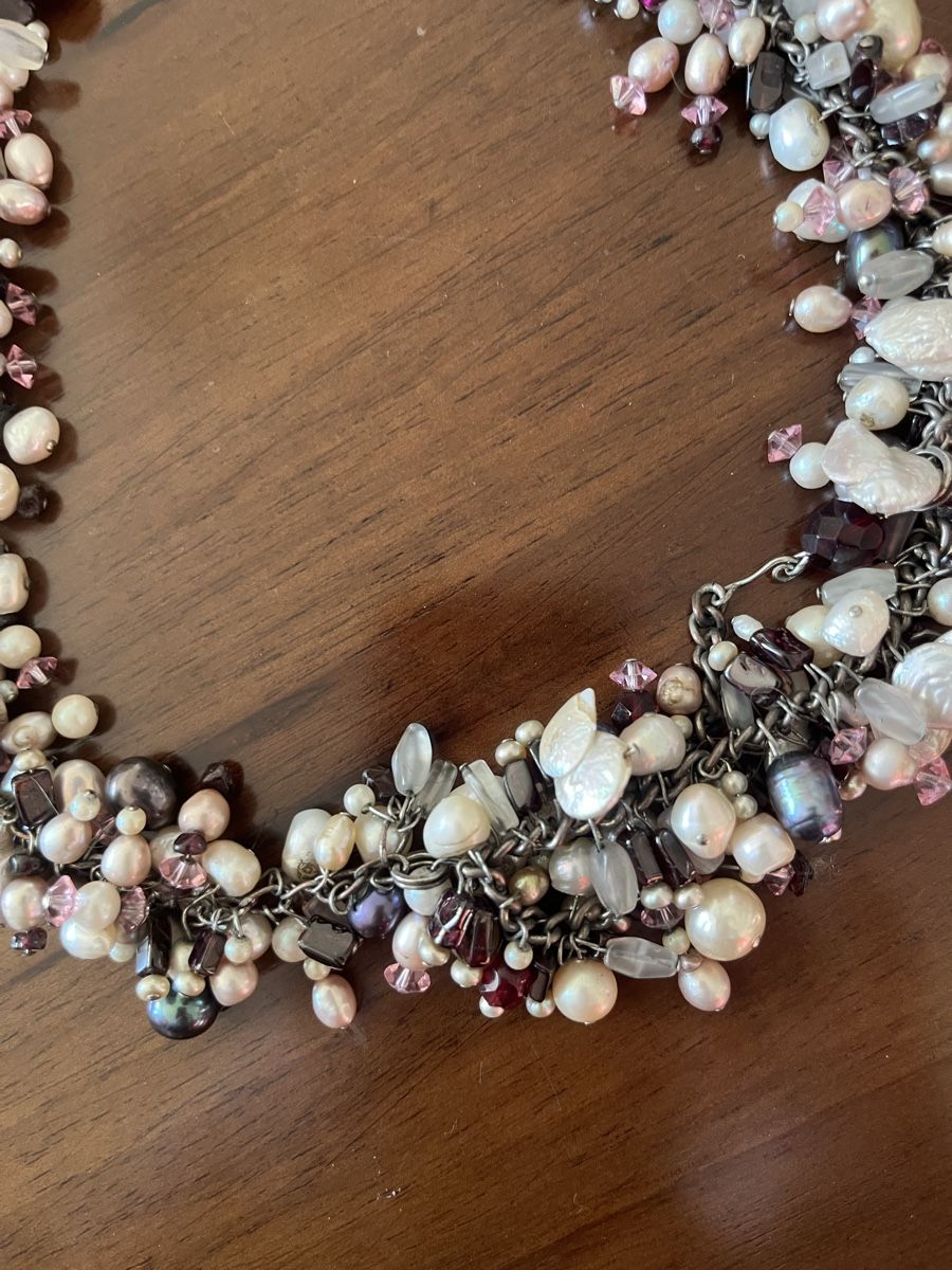 Catenine: Collana perle bianche e grigie – Usato da Locarno venduto da cichita 1