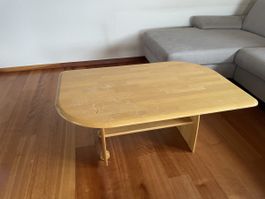 Salontisch, Couchtisch mit Ablage aus Holz