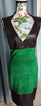 Kleid Jutrois mit Lederelementen, Gr.38