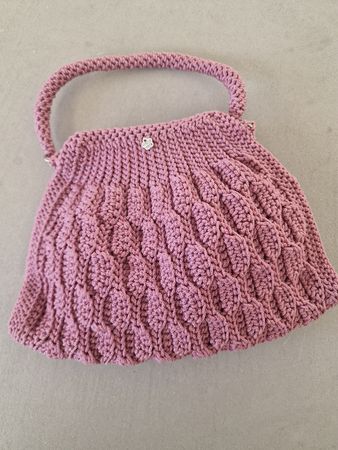 Handgemachte Tasche, gehäkelt, altrosa, neuwertig!