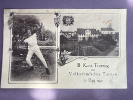 Offizielle Festpostkarte III. Kant. Turnertag Egg 1921