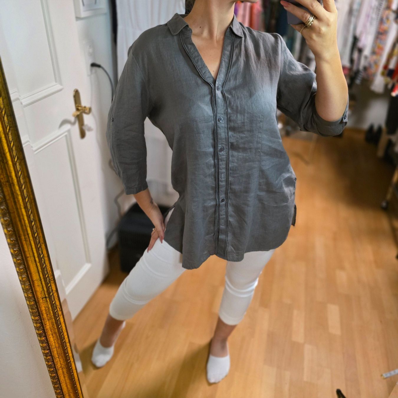 Maddison Blusen: Maddison Leinenhemd, Grau, Gr. M/L – Gebraucht aus Wald ZH von CapLux 1