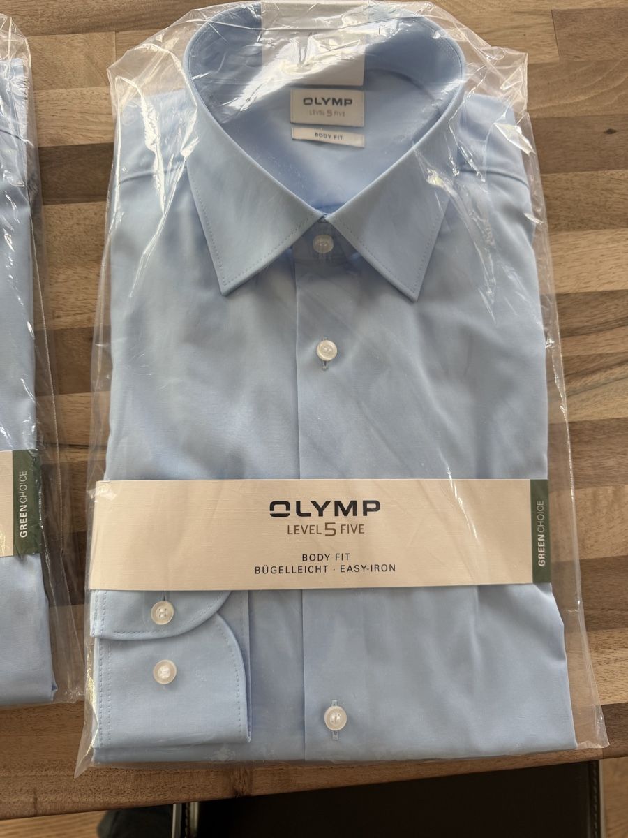 Camicie: OLYMP Level Five Hemd, Hellblau, Grösse 40 - M, Neu & OVP – Nuovo e nell'imballaggio originale da Herzogenbuchsee venduto da tomcat2000