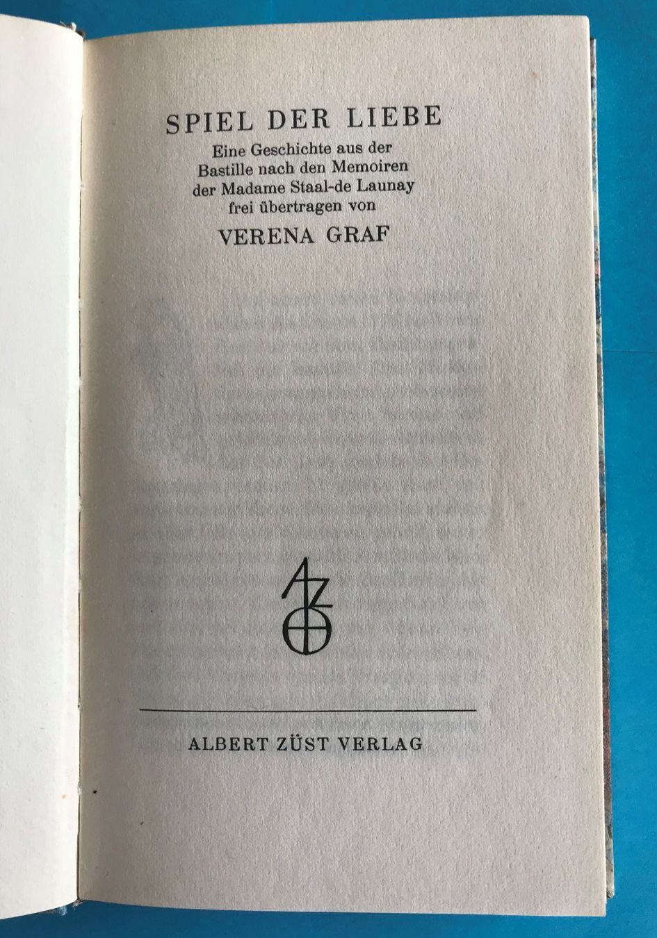 Libri: MADAME STAAL-DE LAUNAY: SPIEL DER LIEBE – Usato da Zürich venduto da Domus09 1