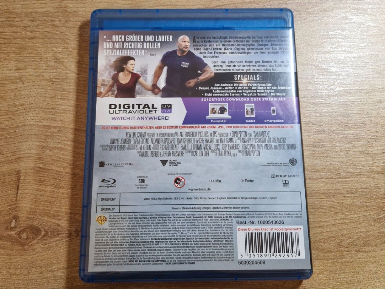 Tutti i DVDs: San Andreas (2015) Bluray – Usato da Pfungen venduto da Whitie 1
