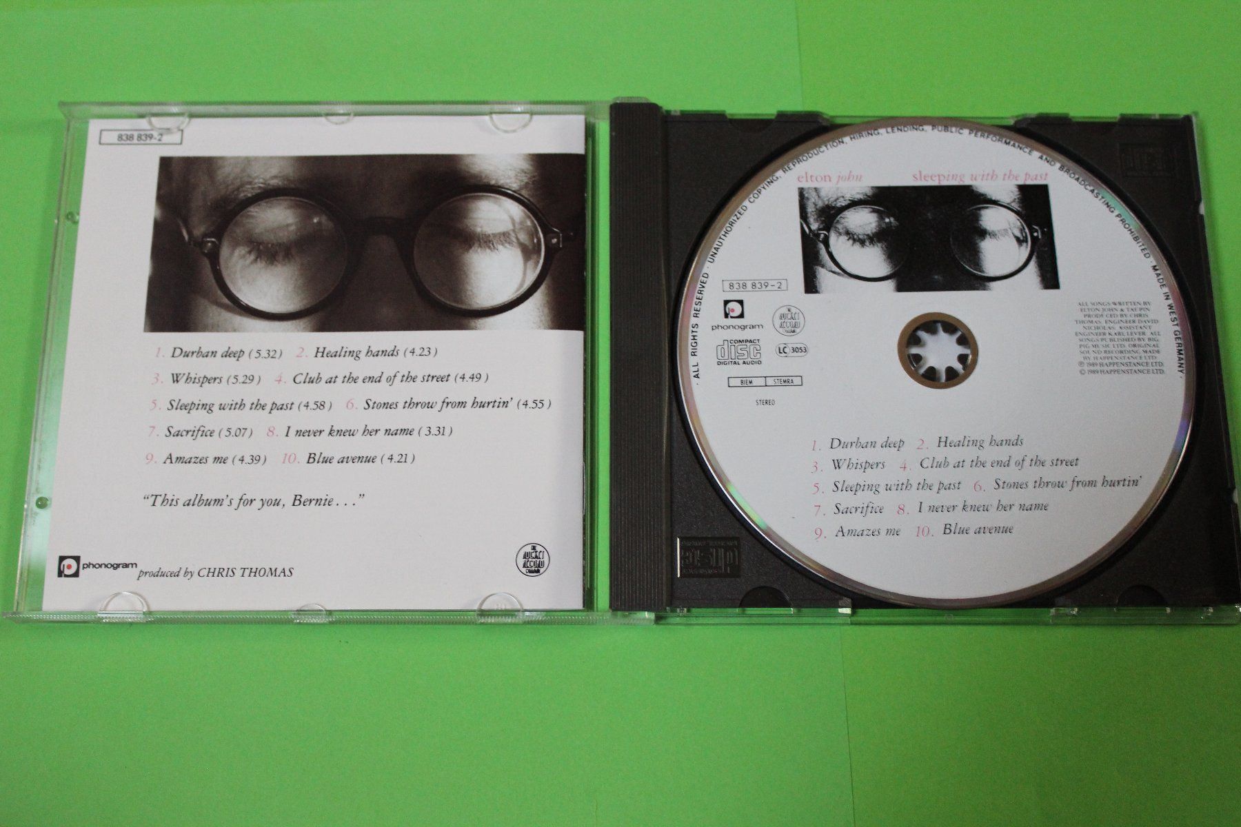 CD: ELTON JOHN - SLEEPING WITH THE PAST CD 1989 – Usato da Tübach venduto da JamesStone 3