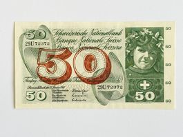 50 Fr. BANKNOTE 1969, Schweiz, ziemlich Bankfrisch!