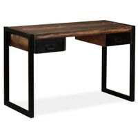 Bureau avec 2 tiroirs Bois de récupération massif 120x50x76
