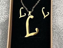 Elegantes Schmuckset: Goldene Halskette mit Ohrringen!✨