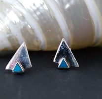 KLEINE TÜRKIS OHRRINGE IN 925 SILBER