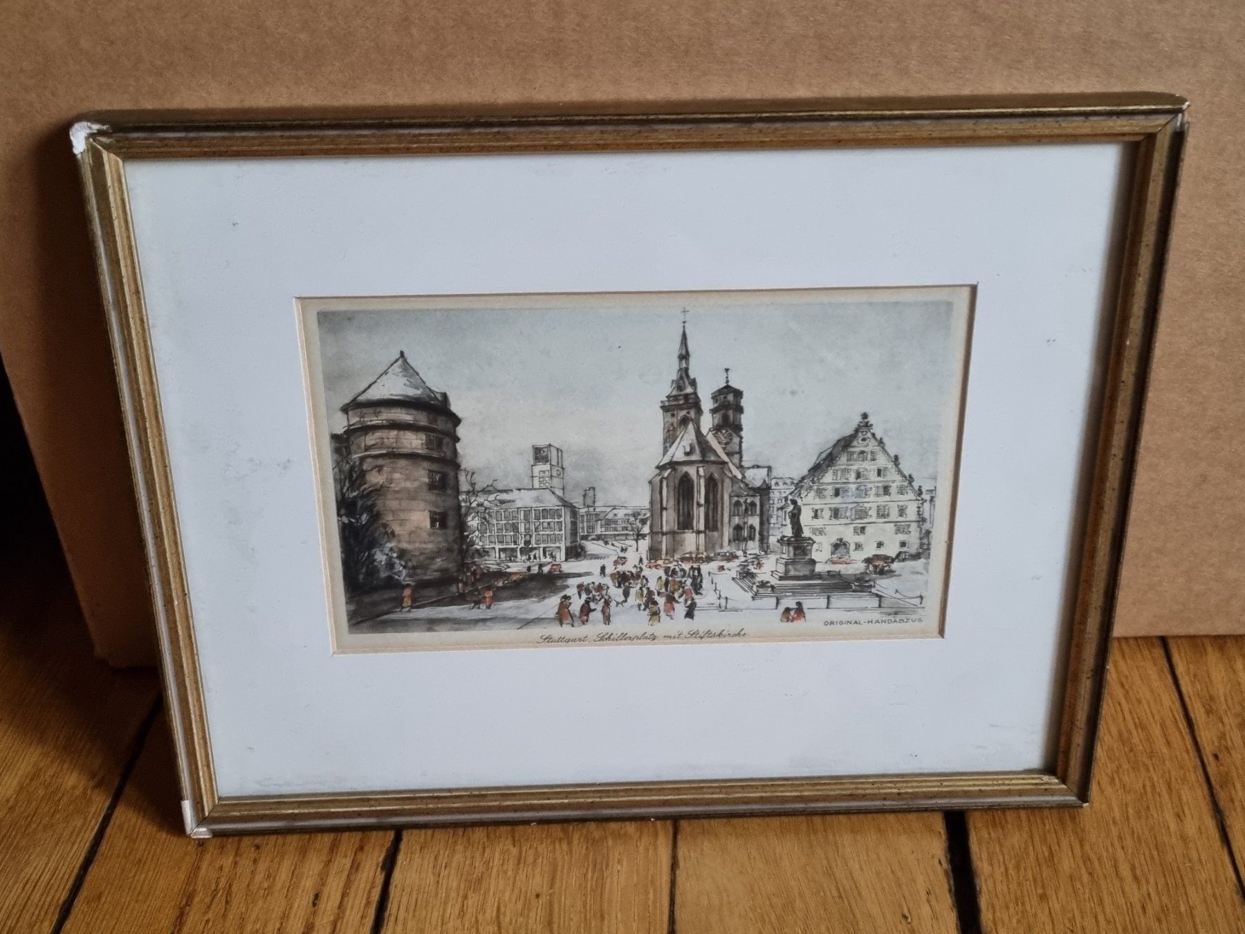 Incisioni: Stuttgart, Original Handabzug gerahmt stich – Usato da Schaffhausen venduto da Leveron13 4