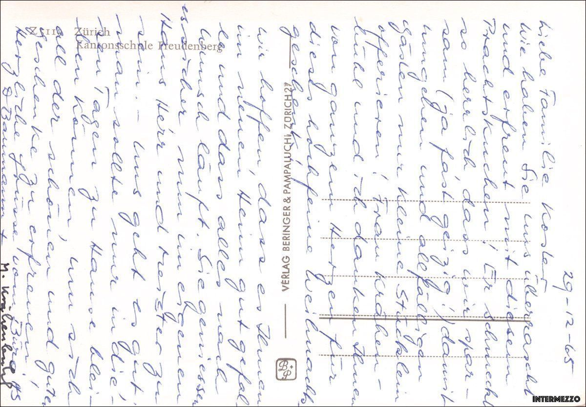 Cartoline postali: Zürich // Kantonsschule Freudenberg 1965 – Usato da Basel venduto da intermezzo12 1