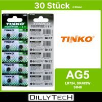 Tinko AG5/LR754/SR48SW/SR48 Knopfzellenbatterie - 30 Stk.
