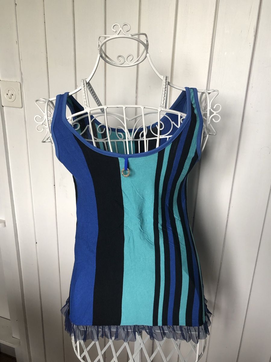 Tops: Haut rayé avec dentelle Save The Queen L – Neu (gemäss Beschreibung) aus Cuarnens von Sandrine0110 1