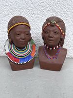 Keramik Büsten aus Kenya Afrika, Masai Samburu Kunst Design 