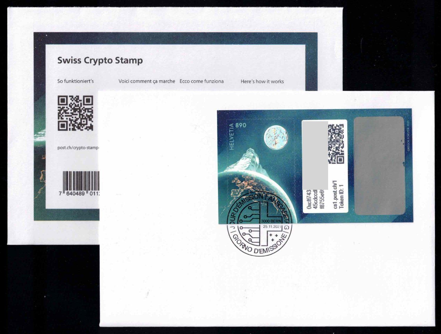 Alle Briefmarken: Swiss Crypto Stamp 1.0 FDC der ID1 mit NFT, Kat.500.- – Neu (gemäss Beschreibung) aus Nuglar von Stamp88