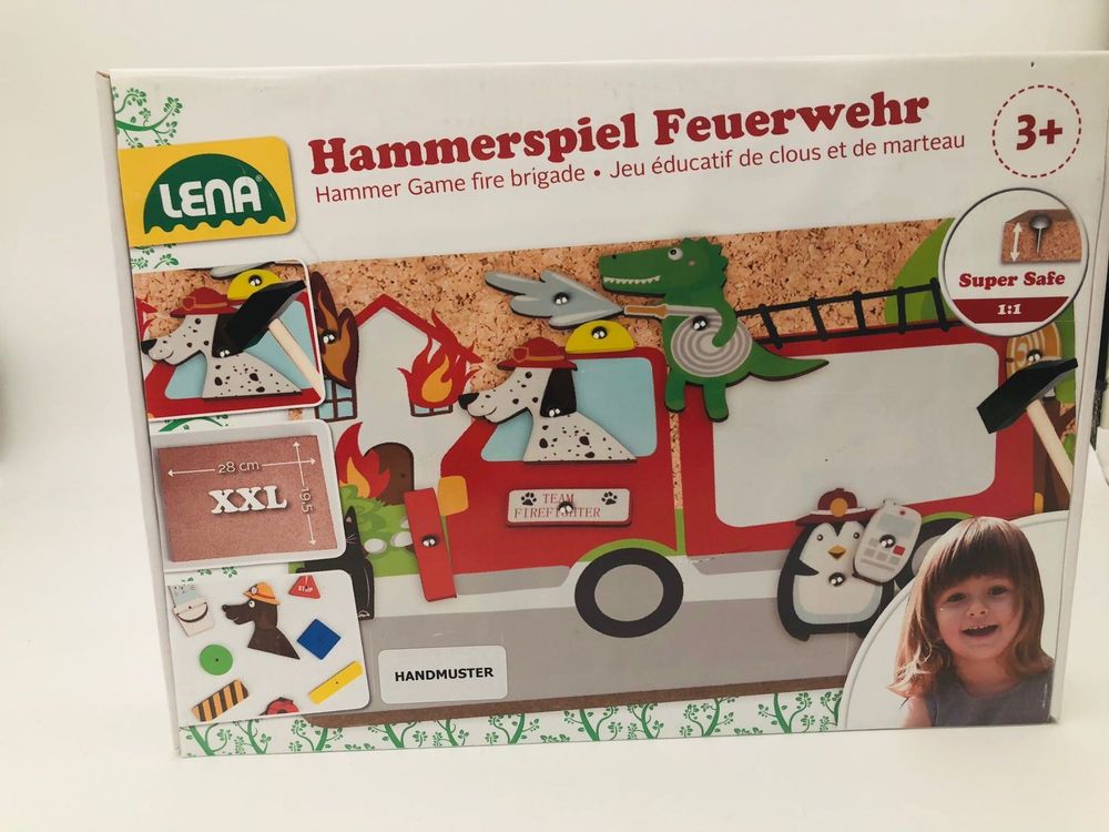 XL Hammerspiel Feuerwehr & Auto - 172 Teile Mit Persönlichem Namen Für Kinder