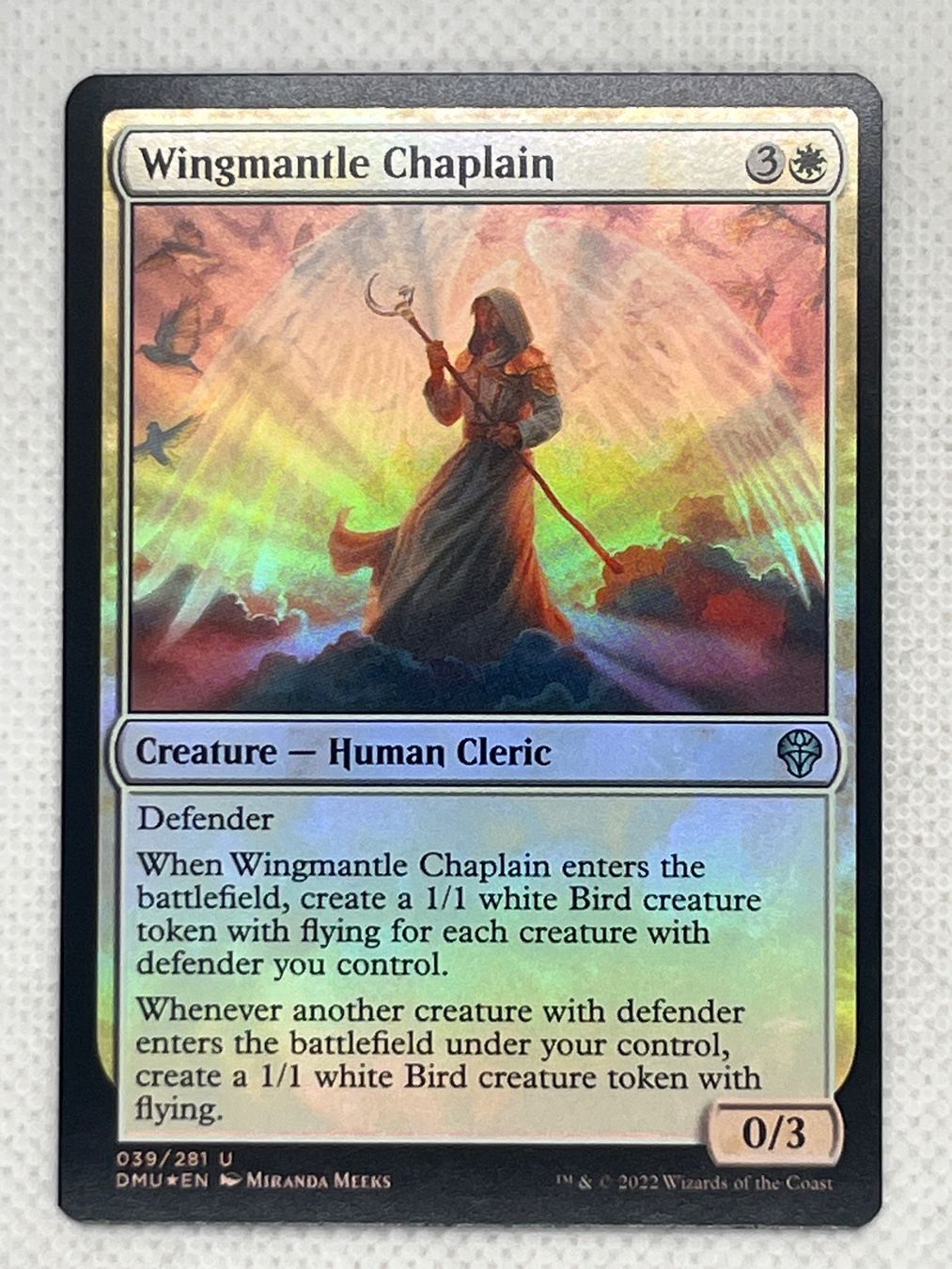 Magic The Gathering Carte collezionabili: Magic Wingmantle Chaplain Foil 039/281 DMU – Usato da Hinterkappelen venduto da Kim1992