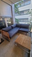 Balkonsofa/Lounge mit Tisch Holz Metall
