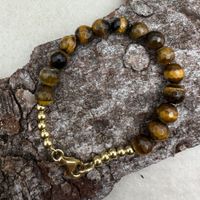 Armkette Silber 925, Tigerauge 6 mm