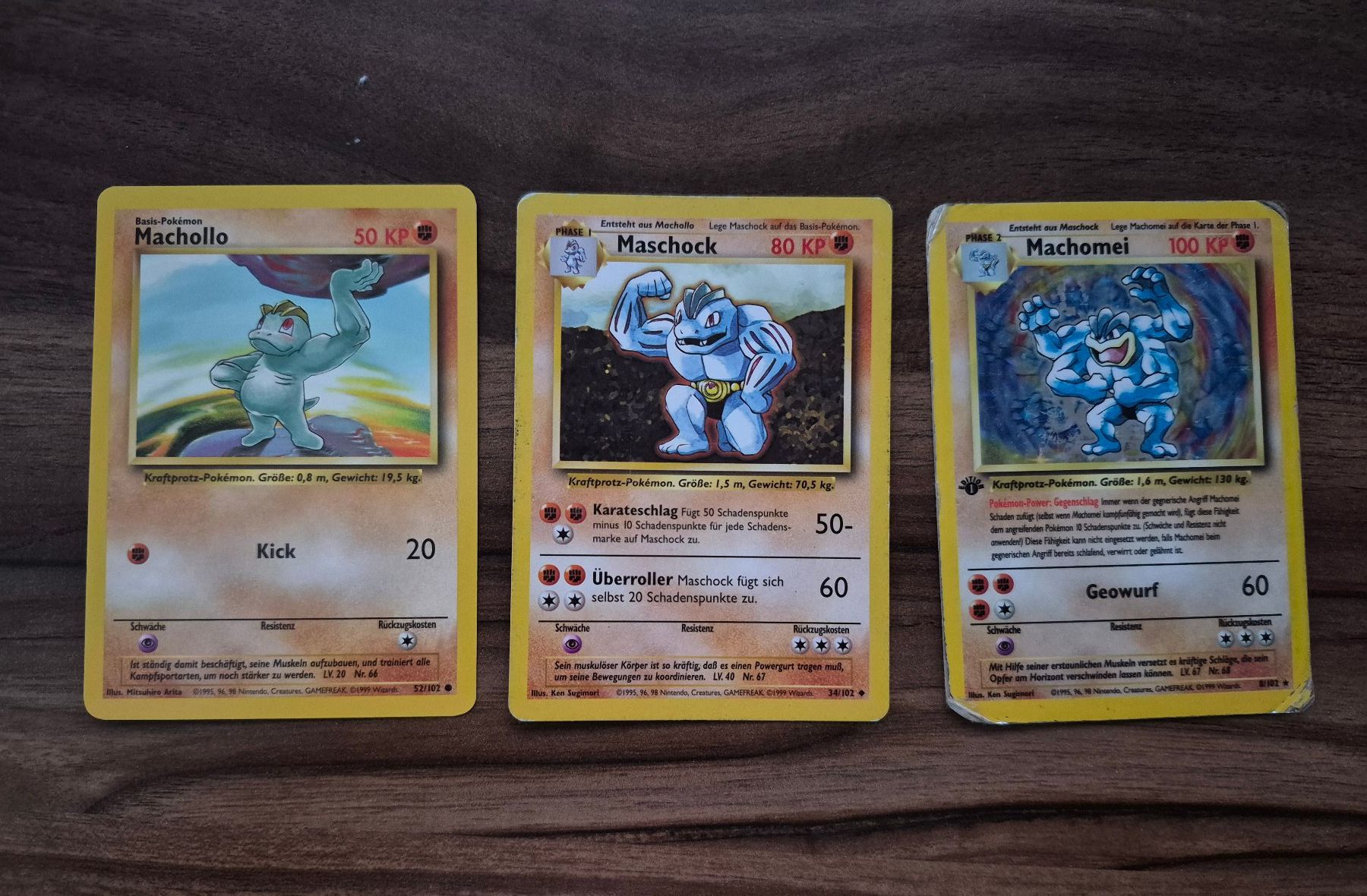 Pokémon Sammelbilder & Trading cards: Machollo/Maschock/Machomei Base Set – Gebraucht aus Reigoldswil von Feufer1