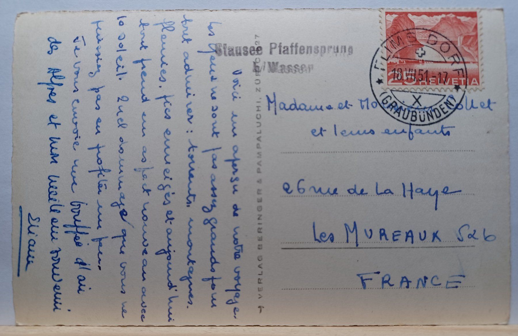 Ansichtskarten: UR, No.1213, Wassen , Stausee, 1951 – Gebraucht aus Aarau Rohr von mgvw 1