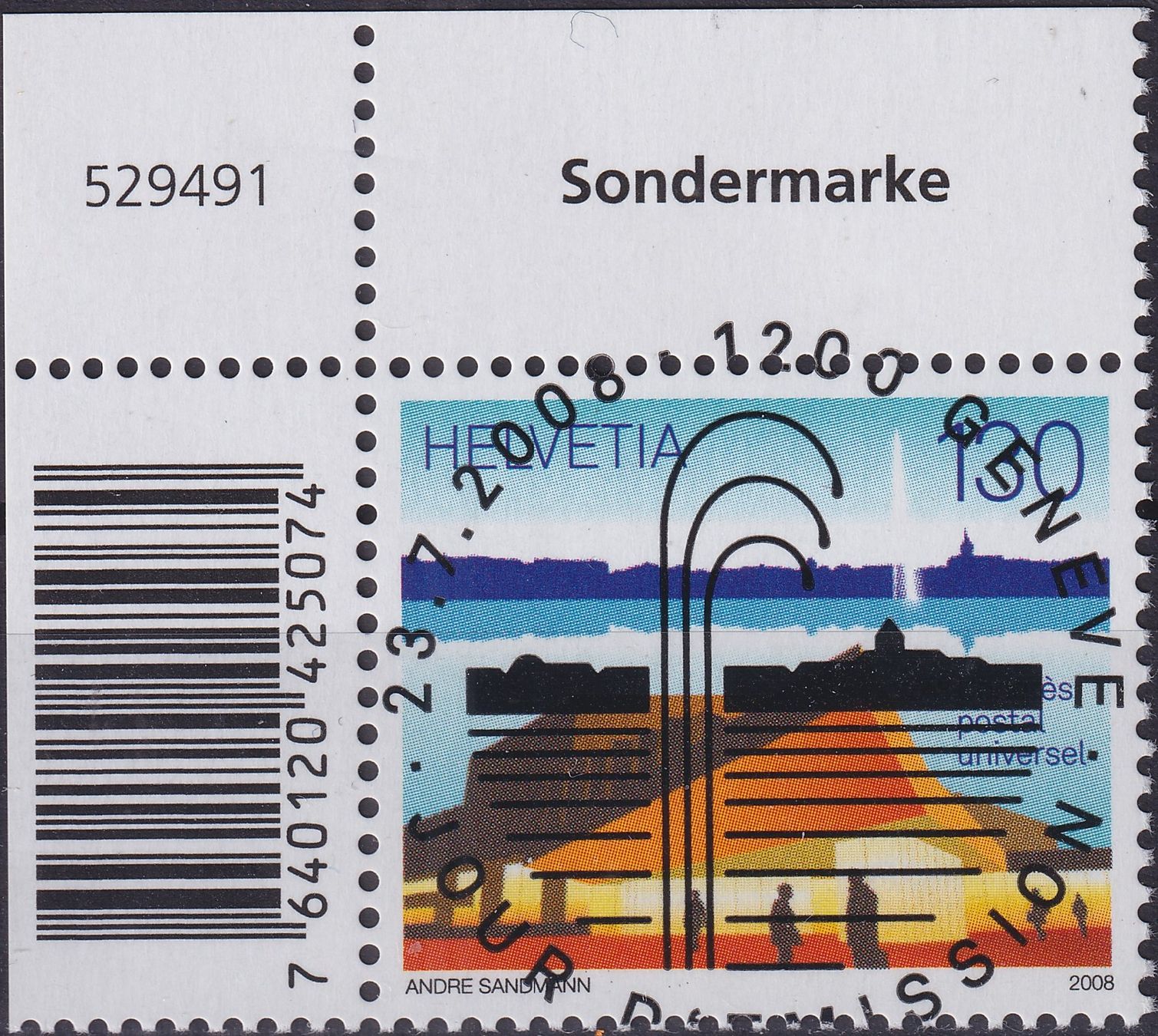 Tutti i francobolli: 2008, Nr.1278 "Weltkogress" mit ET-Voll-Stempel +ECKTABS – Usato da Sursee venduto da Luzernerraute