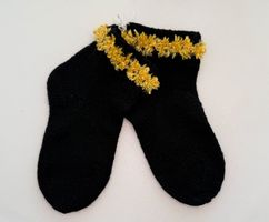 Cashmere 100%, Hand Made Knitted Socks Black
