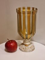 Windlicht Glas Gold Weiss Vintage Look
