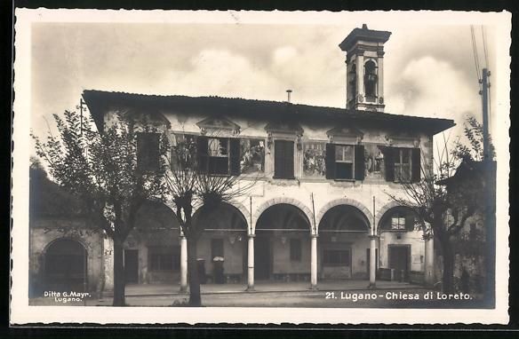 Cartoline postali: AK Lugano, Chiesa di Loreto – Usato da Berlin venduto da bartko-reher