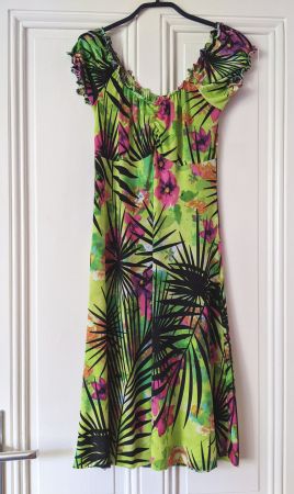 MARZIA DOTTI : Robe empire vert fluo fluide et douce S-M