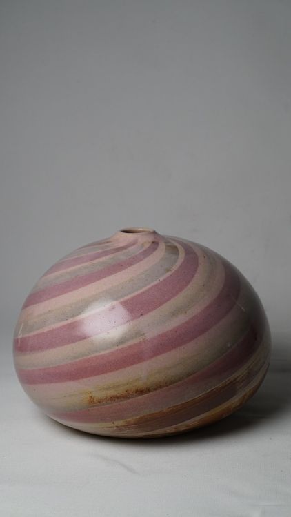 Vase Rond Rouge Unique En Céramique - Ingrid Atterberg, Suède, 1979