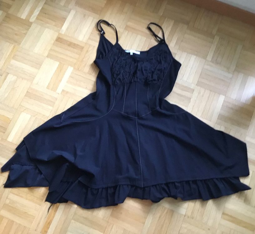 Tunique Lagenlook En Coton Bleu - Taille Unique - Sans Manches - Col Drapé - Fait Main En France - Neuf Avec étiquette