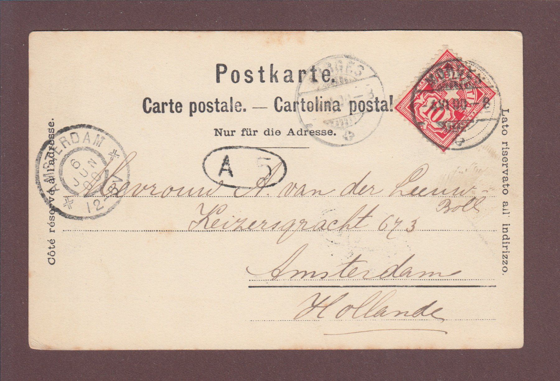 Cartoline postali: Vue de MONTREUX - 1900 – Usato da Pully venduto da nicecards 1