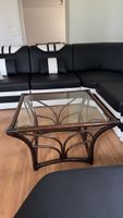 Couchtisch aus Rattan mit Glasplatte - sehr guter Zustand