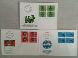 1974 FDC Werbemarken Viererblock