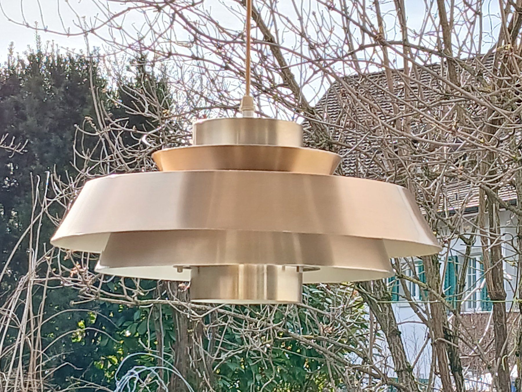 Lampadari & plafoniere: Deckenleuchte 60er, Dänisch Design, Gold/Weiss – Usato da Zumikon venduto da Vollvintage 2