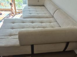 Ecksofa in Cord beige gebraucht sehr guter Zustand
