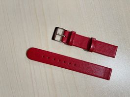 Neues, rotes Uhrenarmband aus Leder, 16mm breit!