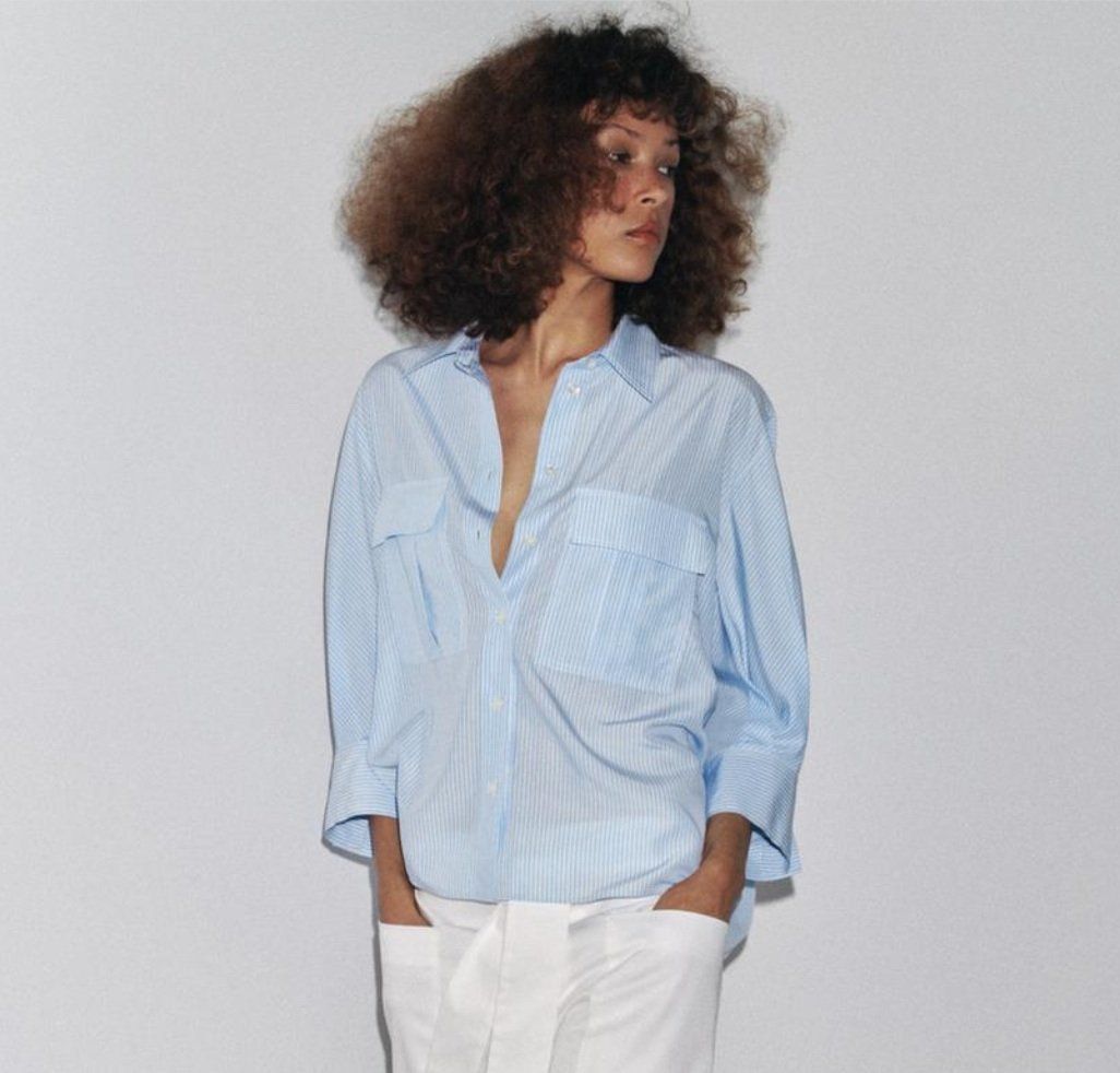 Zara Camicette: Zara oversized Hemd Bluse gestreift Gr40-42 – Nuovo (secondo la descrizione) da Rotkreuz venduto da beltraum