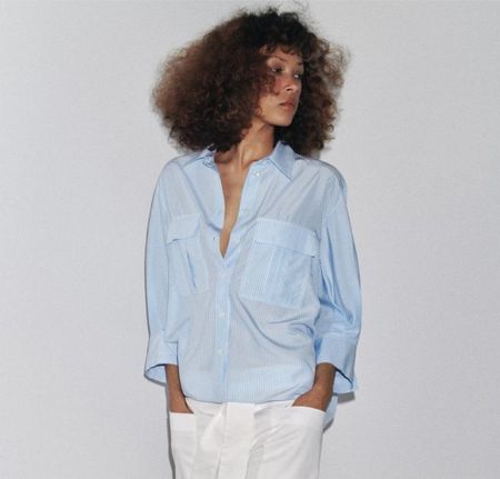 Zara oversized Hemd Bluse gestreift Gr40-42