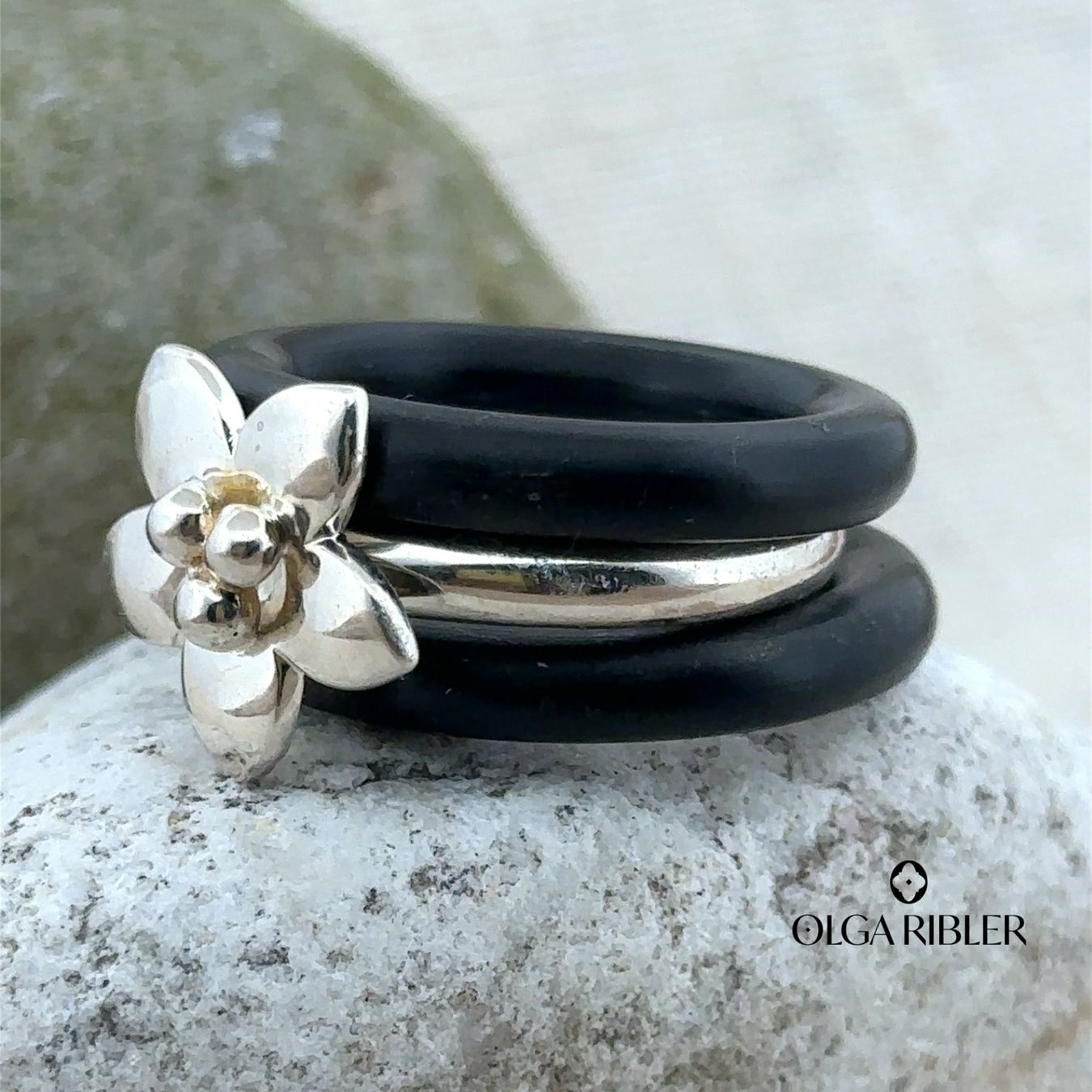 Olga Ribler Anelli: Edelstahl & Silber Ring 925 SET  Gr 54 – Nuovo (secondo la descrizione) da Luzern venduto da Schmuckoutlet 3