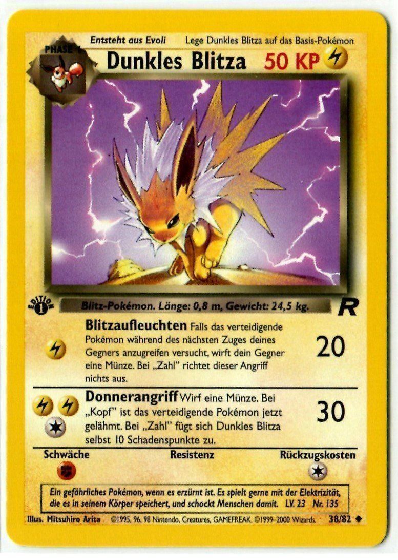 Pokémon Carte collezionabili: Dunkles Blitza Team Rocket 1.Edition 38/82 Deutsch – Nuovo (secondo la descrizione) da Dornach venduto da Deco89