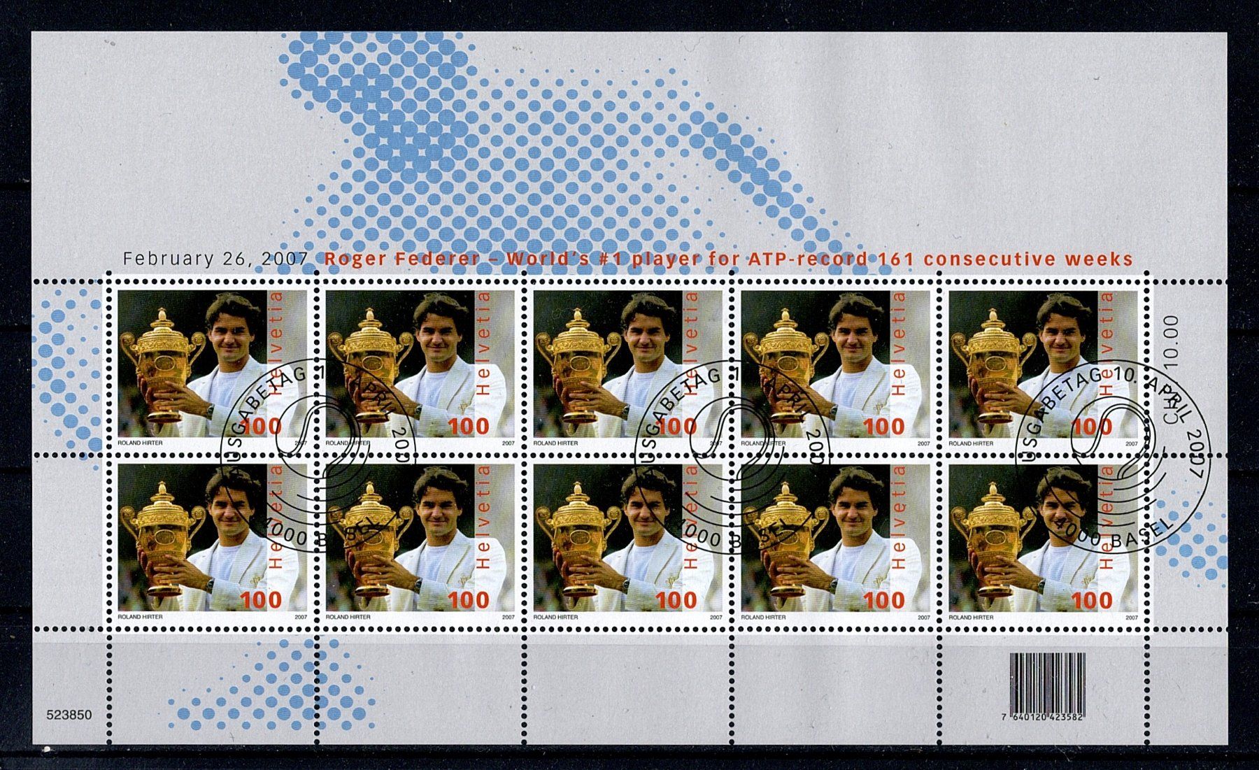 Tous les timbres: Kleinbogen Roger Federer (903) – D'occasion à Burgdorf par blinky01