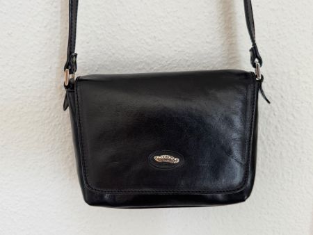 CUOIERIA FIORENTINA KLEINE LEDER-HANDTASCHE, SCHWARZ,19x14x6