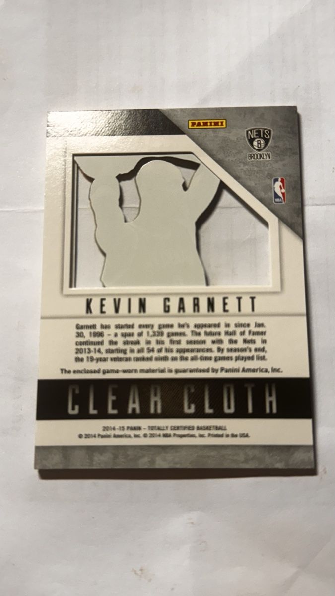 Nba Carte collezionabili: Kevin Garnett  Panini2014-15 NBA Total worn patch – Nuovo (secondo la descrizione) da Baar venduto da sp7ni 1