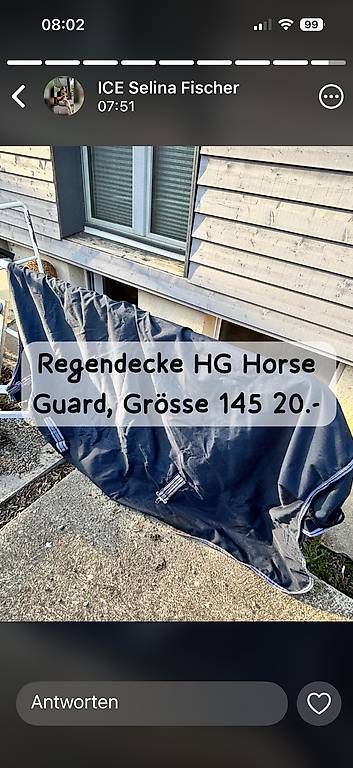 Coperte: Regendecke HGHorseguard 145 – Usato da Weiningen TG venduto da Flauder05