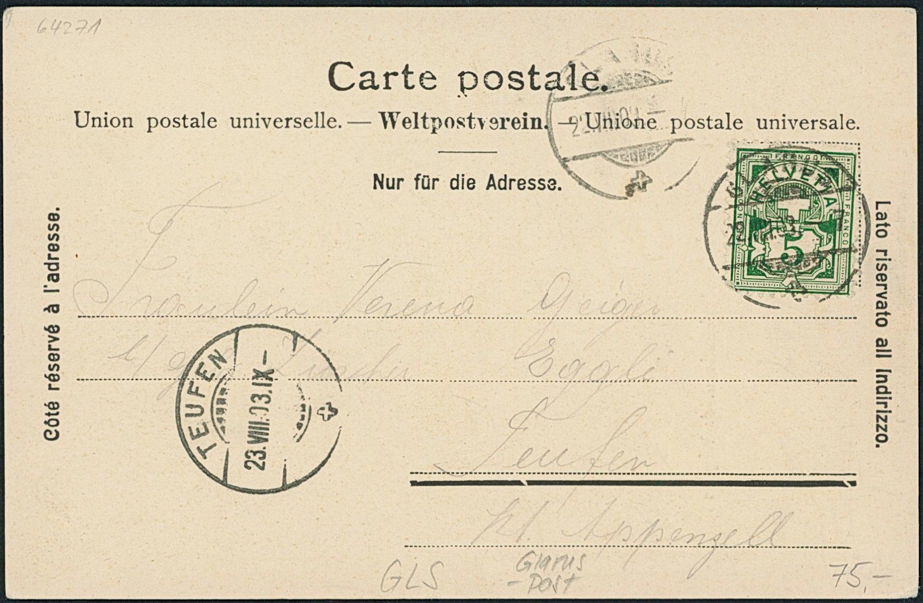 Cartes postales: GLS Glarus - Post – D'occasion à Schindellegi par leecollect 1