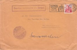1945 Umschlag des Brasilianischen Konsulats - St. Gallen