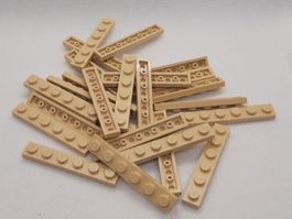 Lego 25 Stk. Plate 1x6 tan (new)